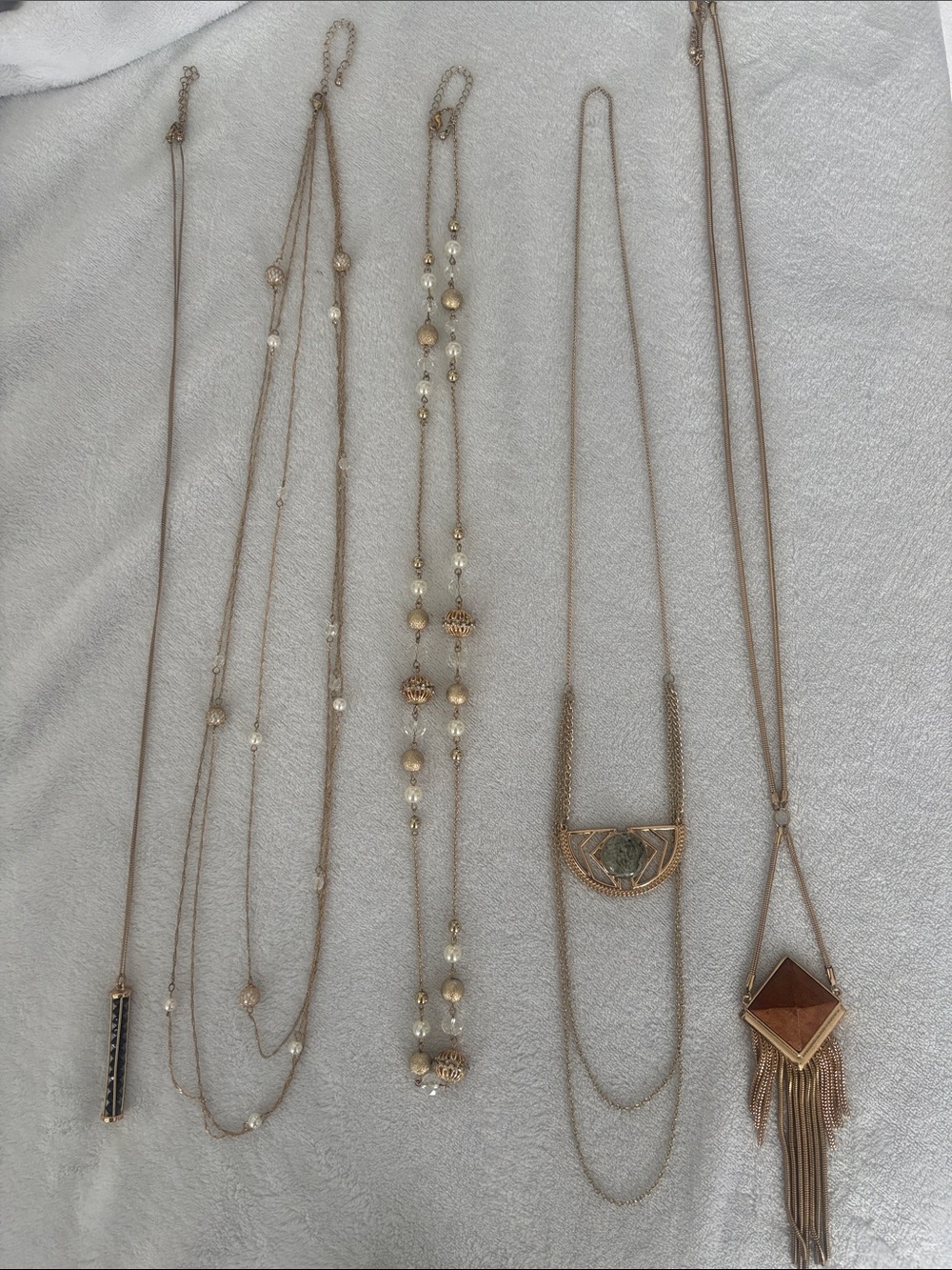 Lot of Gold-Tone Fashion Necklaces